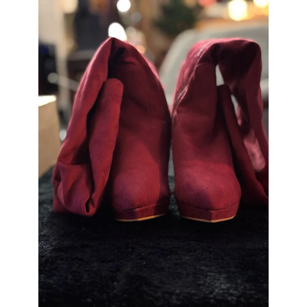 Women's Unbranded Red Over the Knee Boots Size 8.5